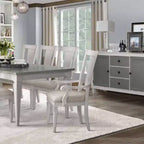 Acme Furniture Katia Dining Chair Light Gray Linen/Weathered White Finish