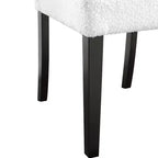Lot de 2 chaises de salle à manger contemporaines, rembourrées en tissu bouclé, assise et dossier rembourrés, structure en bois