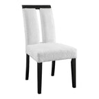 Lot de 2 chaises de salle à manger contemporaines, rembourrées en tissu bouclé, assise et dossier rembourrés, structure en bois