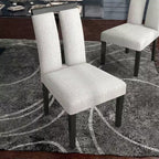 Lot de 2 chaises de salle à manger contemporaines, rembourrées en tissu bouclé, assise et dossier rembourrés, structure en bois