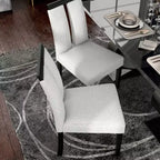Lot de 2 chaises de salle à manger contemporaines, rembourrées en tissu bouclé, assise et dossier rembourrés, structure en bois