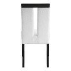 Lot de 2 chaises de salle à manger contemporaines, rembourrées en tissu bouclé, assise et dossier rembourrés, structure en bois