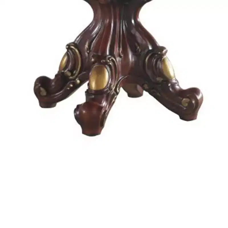 Table à manger ronde, finition chêne miel, pied central, 4 places, 157 cm de diamètre