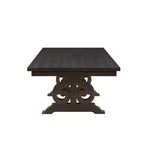 Table à manger rectangulaire 104", finition noyer rustique, piédestal double, pour 8 personnes