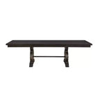 Table à manger rectangulaire 104", finition noyer rustique, piédestal double, pour 8 personnes