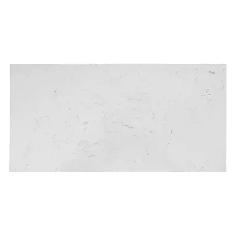 Ilot de cuisine avec plateau en marbre et finition blanche, 2 étagères ouvertes, 122 x 61 x 89 cm