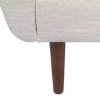 Fauteuil club capitonné avec 2 oreillers décoratifs, pieds en bois de bouleau, beige/noyer, capacité de 136 kg
