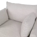 Fauteuil club capitonné avec 2 oreillers décoratifs, pieds en bois de bouleau, beige/noyer, capacité de 136 kg