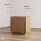 Ensemble de 2 tables consoles voûtées en bois avec portes et étagères réglables, marron, 63"x17"x30"