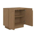 Ensemble de 2 tables consoles voûtées en bois avec portes et étagères réglables, marron, 63"x17"x30"