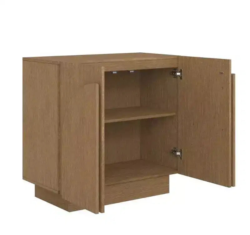 Ensemble de 2 tables consoles voûtées en bois avec portes et étagères réglables, marron, 63"x17"x30"