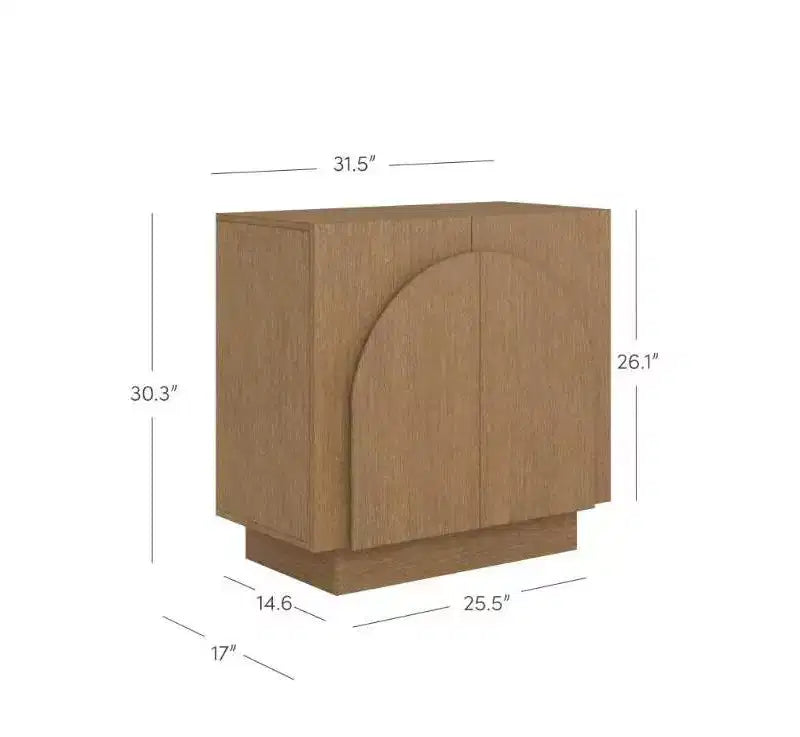 Ensemble de 2 tables consoles voûtées en bois avec portes et étagères réglables, marron, 63"x17"x30"
