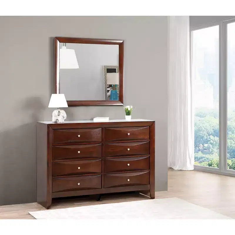 Passion Furniture Marilla Miroir de commode rectangulaire encadré moderne de 35 po x 39 po