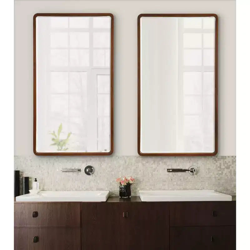 Miroir mural rectangulaire Kate and Laurel McLean Wood Radius