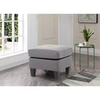 Pouf carré en similicuir, mousse haute densité, cadre en bois et pieds en résine, 23"x23"x19"