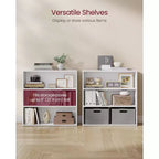 Étagère ouverte à 5 niveaux avec tablettes réglables et kit anti-basculement, 23,6"x9,4"x63,1", Blanc nuage