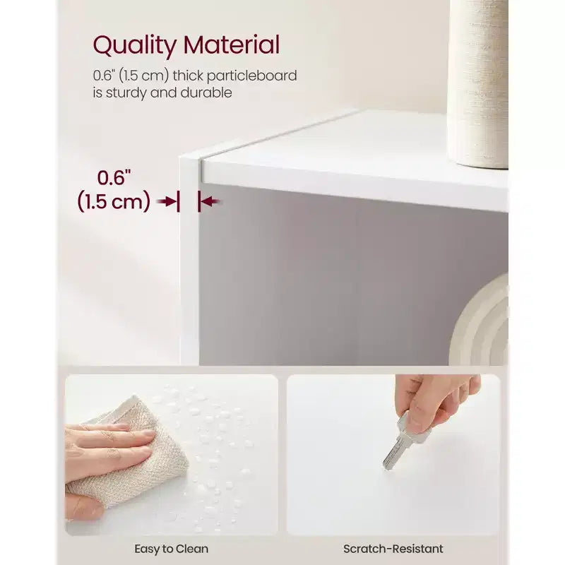 Étagère ouverte à 5 niveaux avec tablettes réglables et kit anti-basculement, 23,6"x9,4"x63,1", Blanc nuage