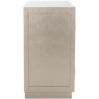 Armoire à 2 portes, finition champagne et miroir, acacia et MDF, 31,9"x16"x29"