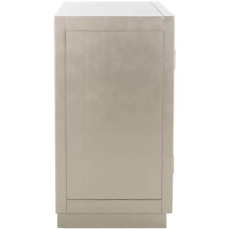 Armoire à 2 portes, finition champagne et miroir, acacia et MDF, 31,9"x16"x29"