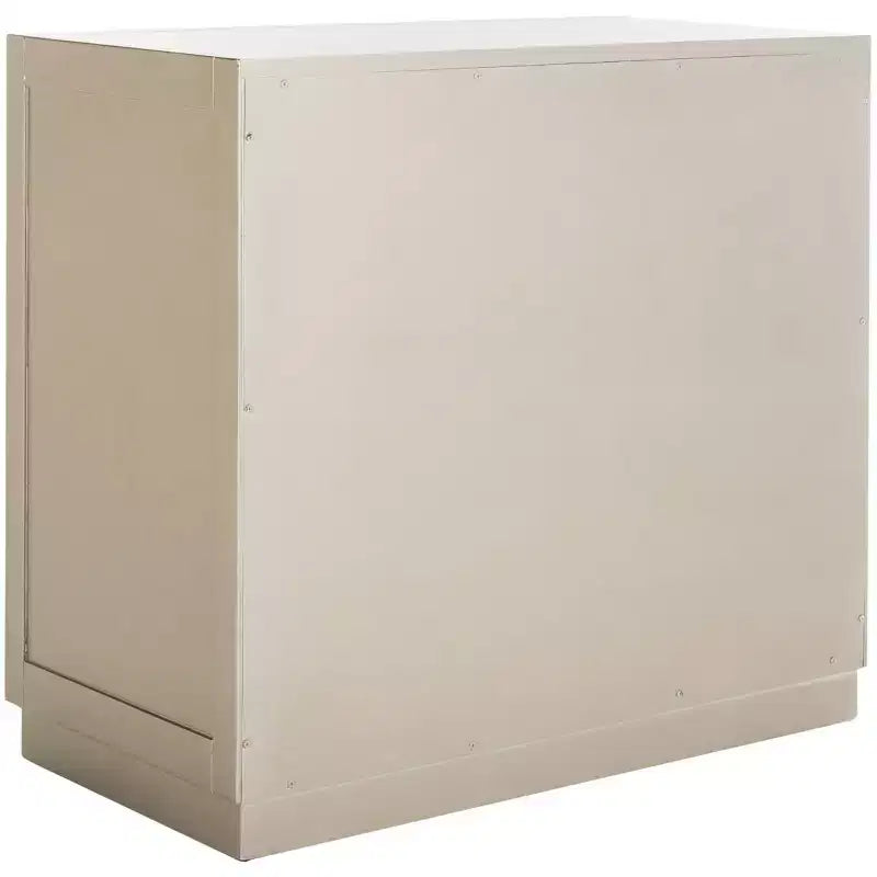 Armoire à 2 portes, finition champagne et miroir, acacia et MDF, 31,9"x16"x29"