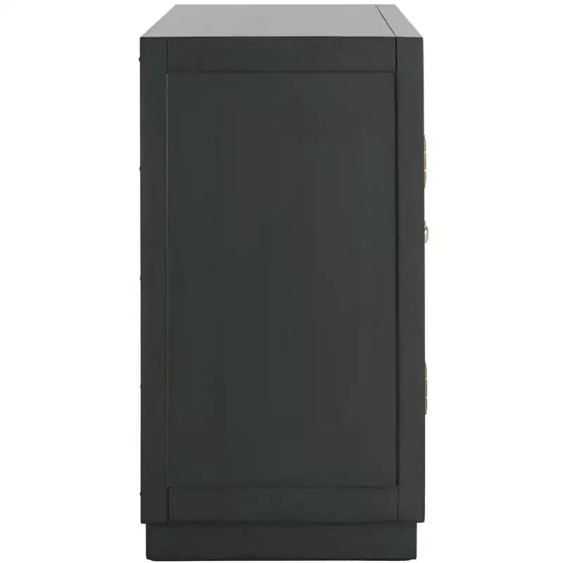 Armoire à 2 portes, finition champagne et miroir, acacia et MDF, 31,9"x16"x29"