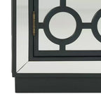 Armoire à 2 portes, finition champagne et miroir, acacia et MDF, 31,9"x16"x29"
