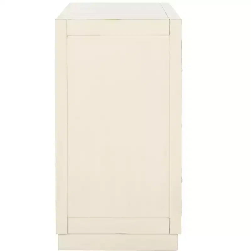 Armoire à 2 portes, finition champagne et miroir, acacia et MDF, 31,9"x16"x29"