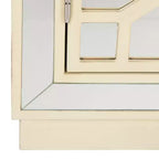 Armoire à 2 portes, finition champagne et miroir, acacia et MDF, 31,9"x16"x29"