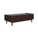 Table basse nervurée avec tiroir et étagère inférieure, table d'appoint moderne pour salon