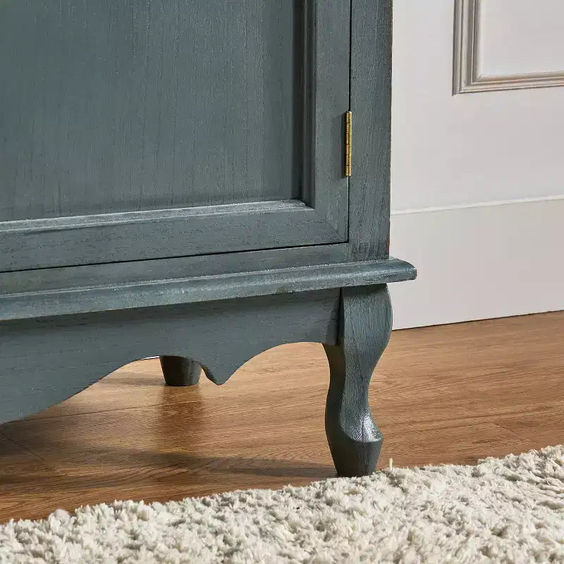 Ensemble de 2 armoires d'appoint de style rustique à 2 portes avec pieds réglables et gestion des câbles