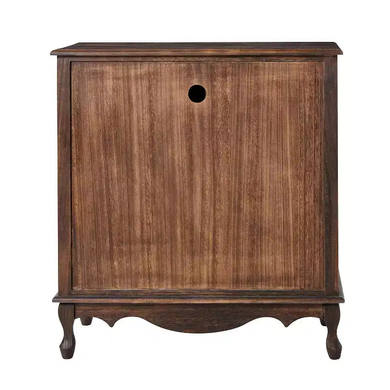 Ensemble de 2 armoires d'appoint de style rustique à 2 portes avec pieds réglables et gestion des câbles