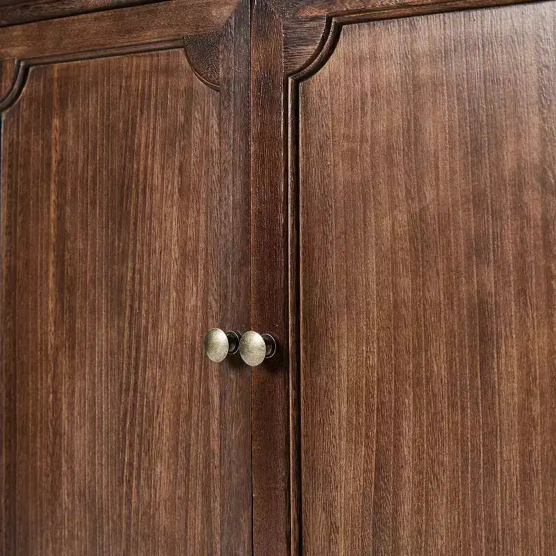 Ensemble de 2 armoires d'appoint de style rustique à 2 portes avec pieds réglables et gestion des câbles