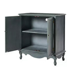 Ensemble de 2 armoires d'appoint de style rustique à 2 portes avec pieds réglables et gestion des câbles