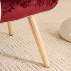 Fauteuil d'appoint à oreilles en patchwork, pieds en bois d'hévéa, capacité de 150 kg