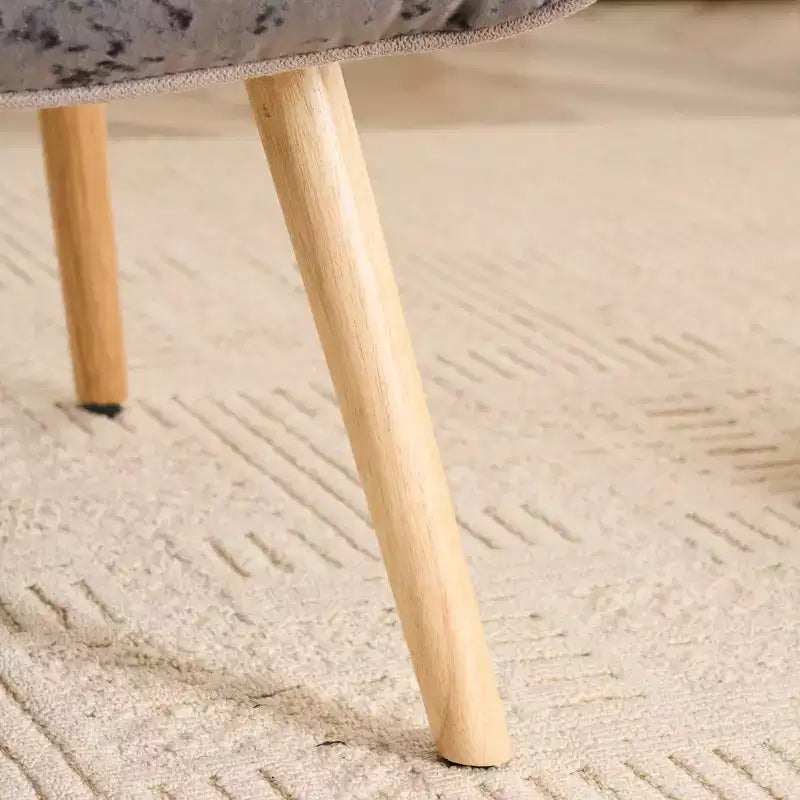 Fauteuil d'appoint à oreilles en patchwork, pieds en bois d'hévéa, capacité de 150 kg