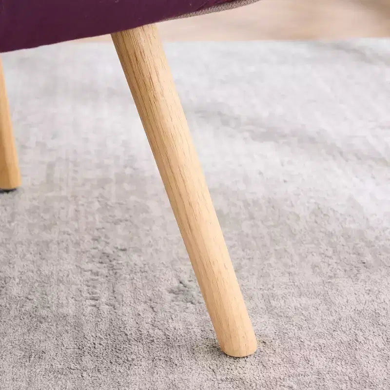 Fauteuil d'appoint à oreilles en patchwork, pieds en bois d'hévéa, capacité de 150 kg