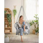 SONGMICS Chaise Suspendue, Chaise Hamac avec Grand Coussin Épais, Chaise Balançoire Bohème