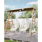 SONGMICS Chaise Suspendue, Chaise Hamac avec Grand Coussin Épais, Chaise Balançoire Bohème