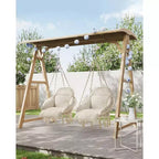 SONGMICS Chaise Suspendue, Chaise Hamac avec Grand Coussin Épais, Chaise Balançoire Bohème