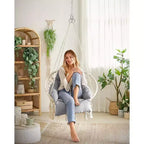 SONGMICS Chaise Suspendue, Chaise Hamac avec Grand Coussin Épais, Chaise Balançoire Bohème