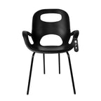Chaise de salle à manger empilable, dossier incurvé, assise en polypropylène et pieds en acier, supporte 113 kg