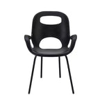 Chaise de salle à manger empilable, dossier incurvé, assise en polypropylène et pieds en acier, supporte 113 kg