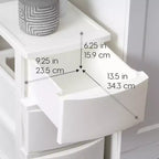 Commode de rangement en plastique à 3 tiroirs, autoportante, blanche, 30,78 x 39,67 x 62,23 cm