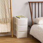 Commode de rangement en plastique à 3 tiroirs, autoportante, blanche, 30,78 x 39,67 x 62,23 cm