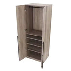Armoire penderie 2 portes 4 étagères avec tringle et dispositif anti-basculement, 80 x 58 x 213 cm