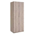 Armoire penderie 2 portes 4 étagères avec tringle et dispositif anti-basculement, 80 x 58 x 213 cm