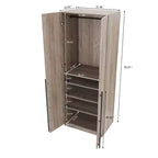 Armoire penderie 2 portes 4 étagères avec tringle et dispositif anti-basculement, 80 x 58 x 213 cm