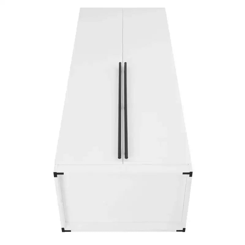 Armoire penderie 2 portes 4 étagères avec tringle et dispositif anti-basculement, 80 x 58 x 213 cm