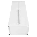 Armoire penderie 2 portes 4 étagères avec tringle et dispositif anti-basculement, 80 x 58 x 213 cm