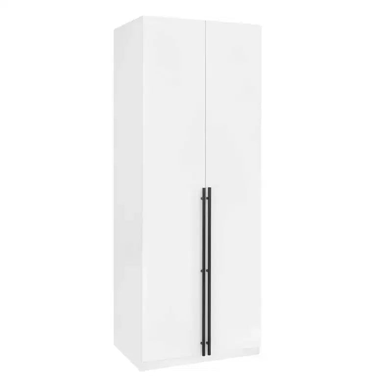 Armoire penderie 2 portes 4 étagères avec tringle et dispositif anti-basculement, 80 x 58 x 213 cm